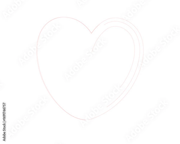 Fototapeta Red and black heart icon painted with a rough brush stroke. Hand-drawn grunge love symbol. Vector design element for concepts of passion, pain, duality, and heartbreak.