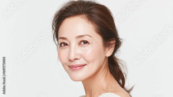 Obraz 健康的で美しいミドル女性の笑顔