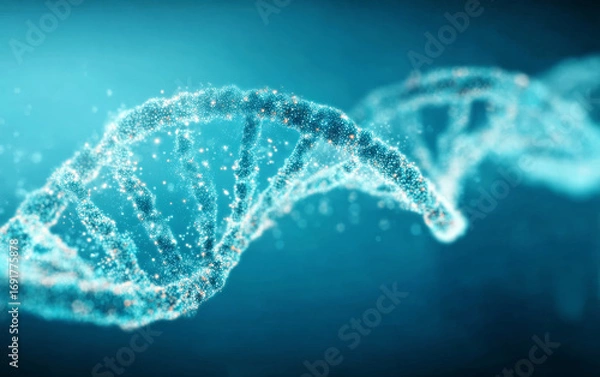 Fototapeta High - tech visualization of DNA double helix structure