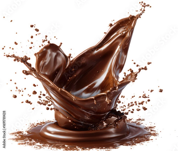 Obraz Dynamic splash of rich, dark chocolate creating an artistic splash pattern.