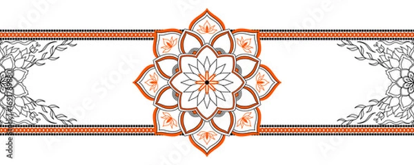 Fototapeta A beautiful Celtic knot border vector with a winter holiday snowflake decoration design