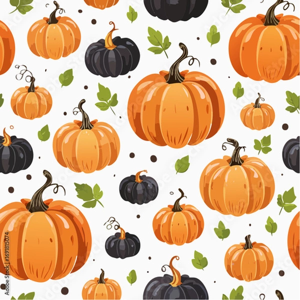 Fototapeta Halloween Pumpkin Vector Pattern
