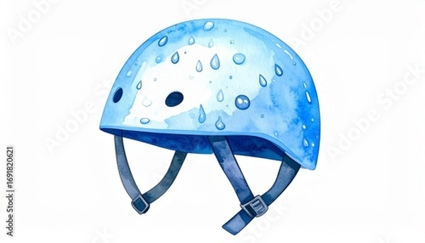 Fototapeta A Simple Canoe Helmet with Water Drops