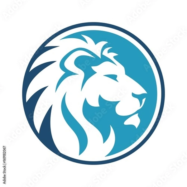 Obraz Lion Circle Ciemny i błękitny