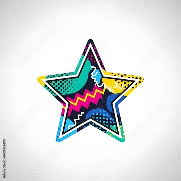 Fototapeta Colorful Star with Abstract Pattern