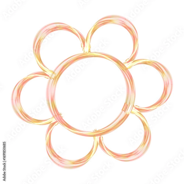 Fototapeta Abstract Pastel Flower Frame from Glowing Swirling Rings