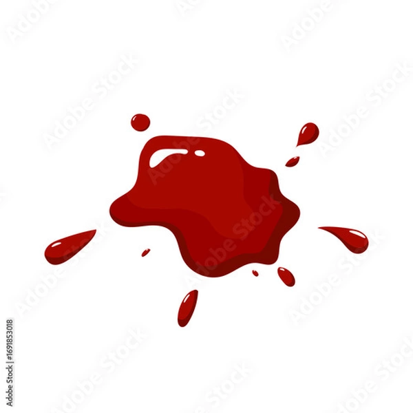 Fototapeta vector of red blood splatter drop isolated on white background design element
