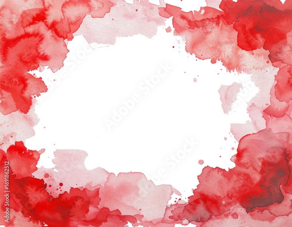 Fototapeta 赤いペイントフレーム　背景透過　03