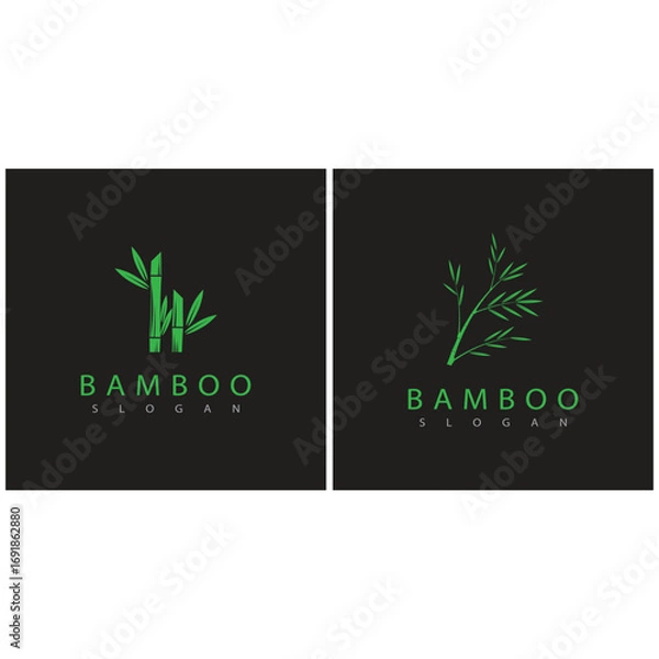 Fototapeta Stylized Bamboo logo simple and symbol design