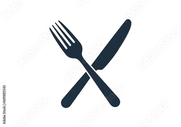 Fototapeta Fork and knife icon isolated on white background