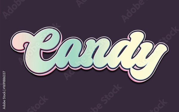 Fototapeta candy pink color 3dtext effect design