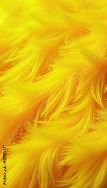 Fototapeta Close-up of vibrant yellow fur texture, soft and fluffy, ideal for backgrounds or design elements Perfect for autumn, spring, or whimsical projects , material, autumn