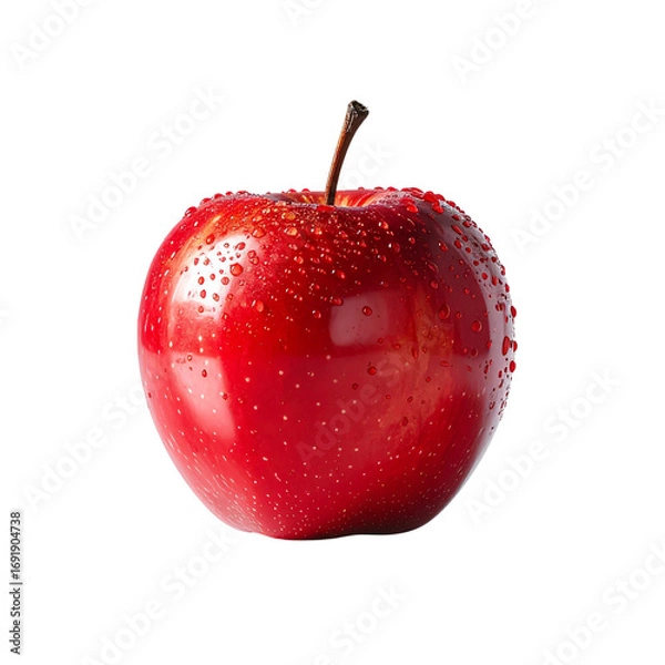 Fototapeta Close-Up of a Shiny Red Apple with Glittering Sprinkles