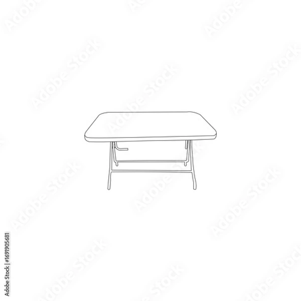 Fototapeta Clean vector illustration of a rectangular folding table.
