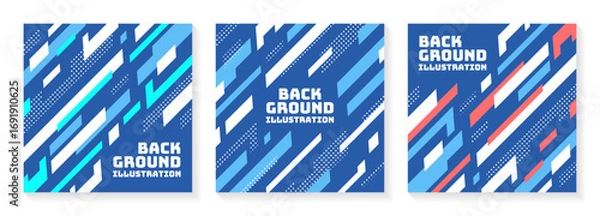 Obraz スピード感のある背景イラストセット_青