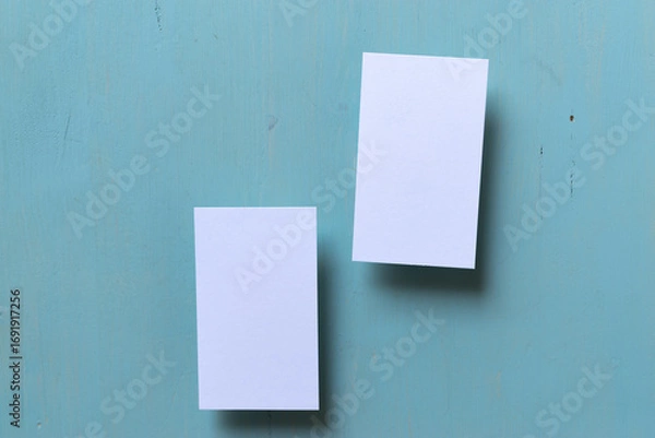 Obraz 水色背景に白いカード