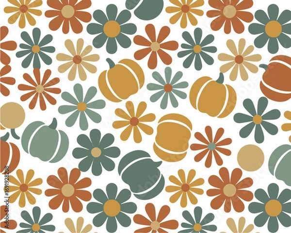 Fototapeta Boho Pumpkins Fall Vector, Leopard Pumpkin Design