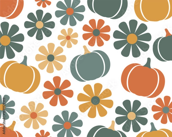 Fototapeta Boho Pumpkins Fall Vector, Leopard Pumpkin Design