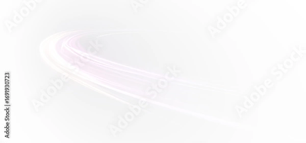 Fototapeta Abstract glowing line png with dynamic curved streaks, bright gradient motion trails, luminous vector elements, light beams, and creative design accents