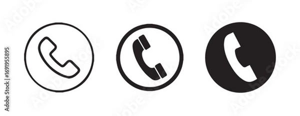 Obraz Professionally Designed Phone Icons in Multiple Styles for Web Use  