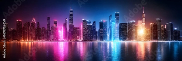 Fototapeta abstract background with colorful lights