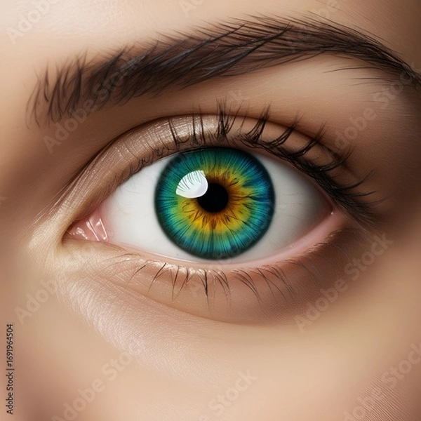 Obraz A beautiful eye with vibrant colors , close up view 