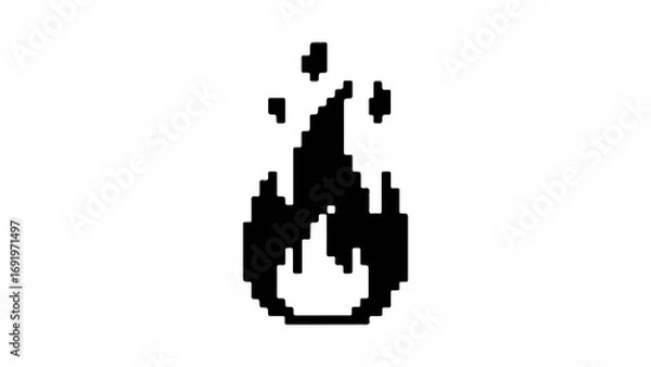 Obraz Pixel fire flame with transparent background