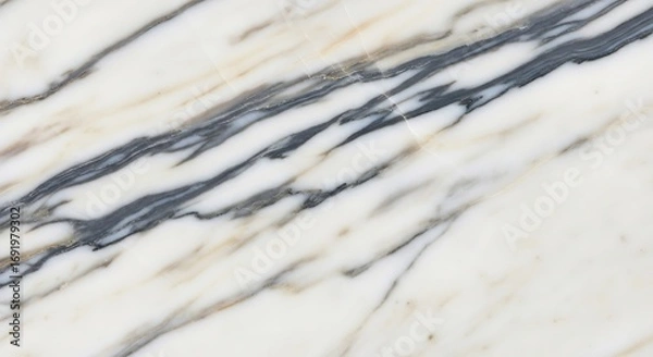Fototapeta Elegant White Marble Surface with Gray Veins for Architectural Design and Interior Decoration Applications High Resolution Texture