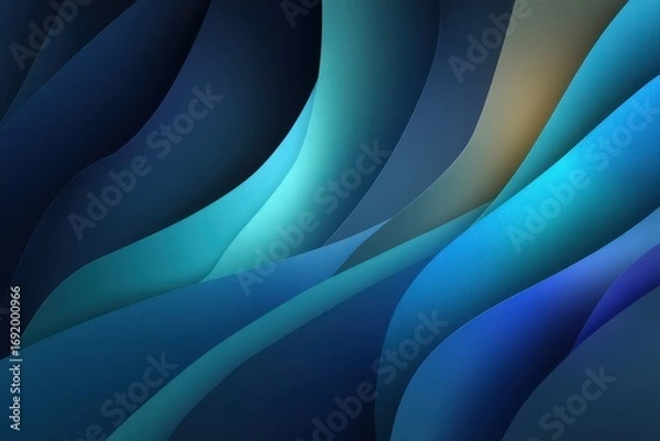 Fototapeta Abstract design of flowing blue and teal gradient waves