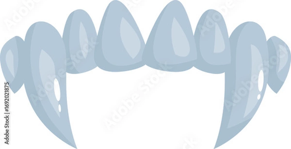 Fototapeta Cartoon drawing of vampire teeth bared menacingly, perfect for halloween projects