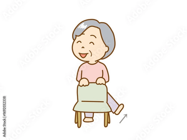 Obraz 高齢者ロコモ予防　筋肉トレーニングをする