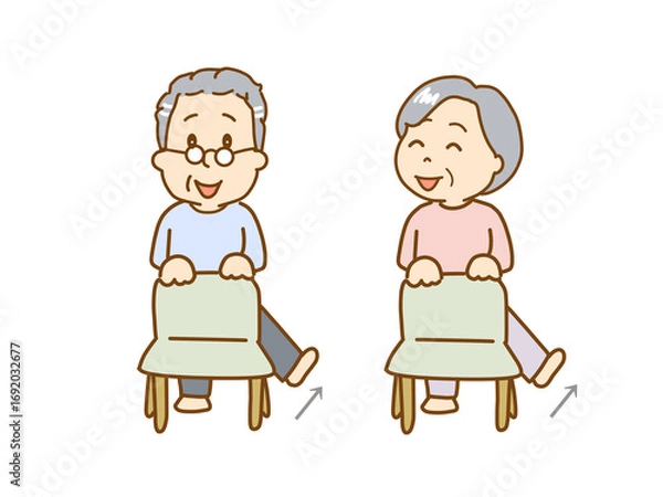 Obraz 高齢者　筋力低下の予防　トレーニングをする