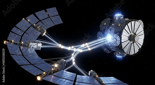 Fototapeta Space-Based Solar Power - Harnessing the Suns Energy in Orbit.