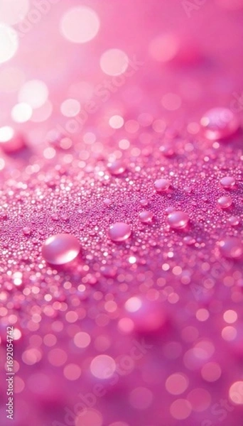 Fototapeta Close-up of shimmering pink surface reflecting light, creating a dazzling, vibrant pink shine Perfect for backgrounds, textures, or cosmetic product displays , gradient, radiant, pearly