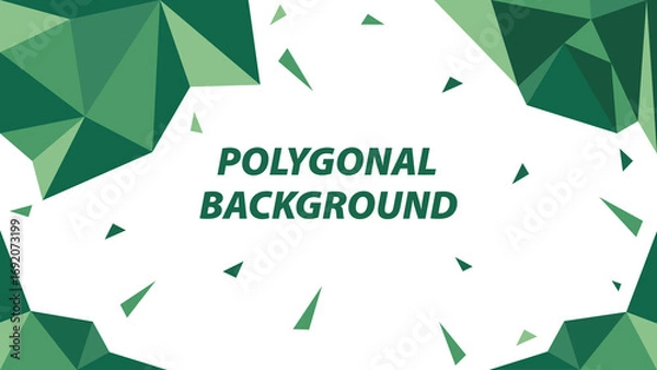 Fototapeta Colorful Polygonal Background: Abstract Geometric Texture. Green background