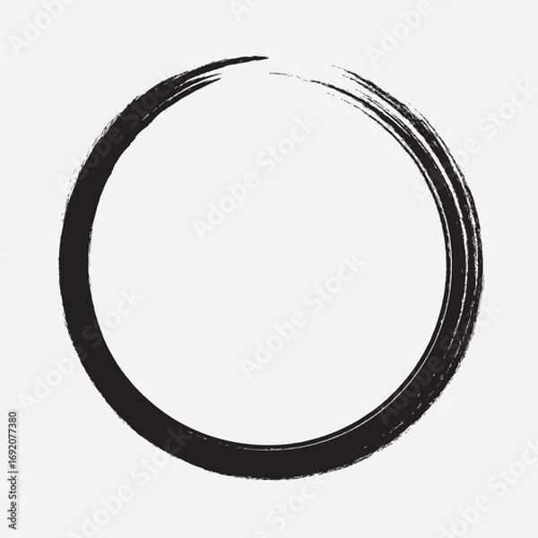 Fototapeta Circular Black Brush Strokes Vector