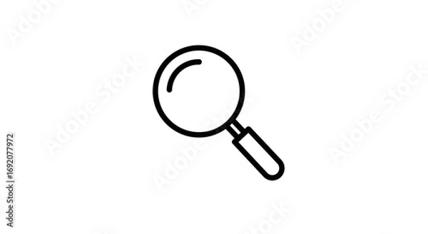 Fototapeta Magnifying glass icon on white background for search or find concepts