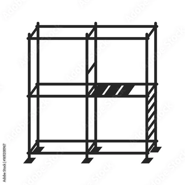 Obraz Vector illustration of scaffolding. Black building icon.