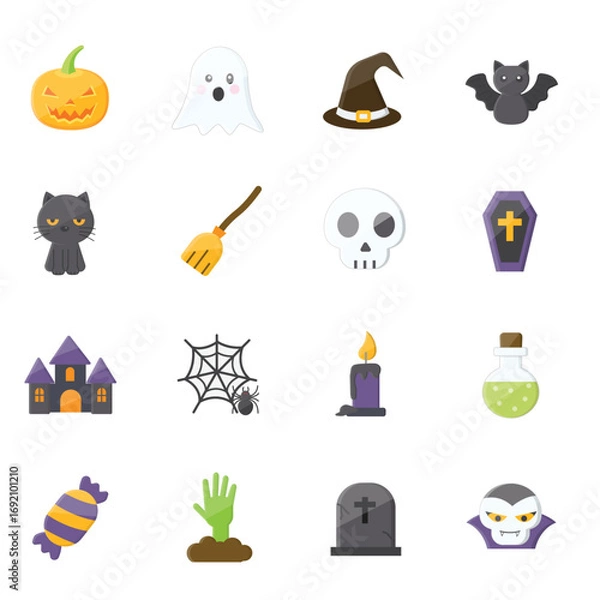 Obraz Halloween Spooky Icon Set