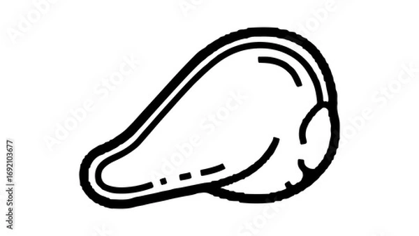 Fototapeta Potato chip outline with transparent background