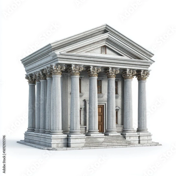 Fototapeta Classical Architectural Structure with Columns and Pediment Design
