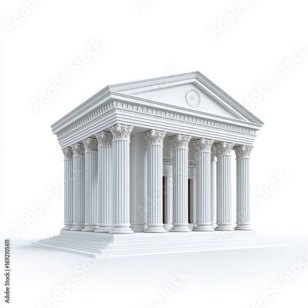 Fototapeta Elegant Classical Architecture with Pillars and Decorative Elements