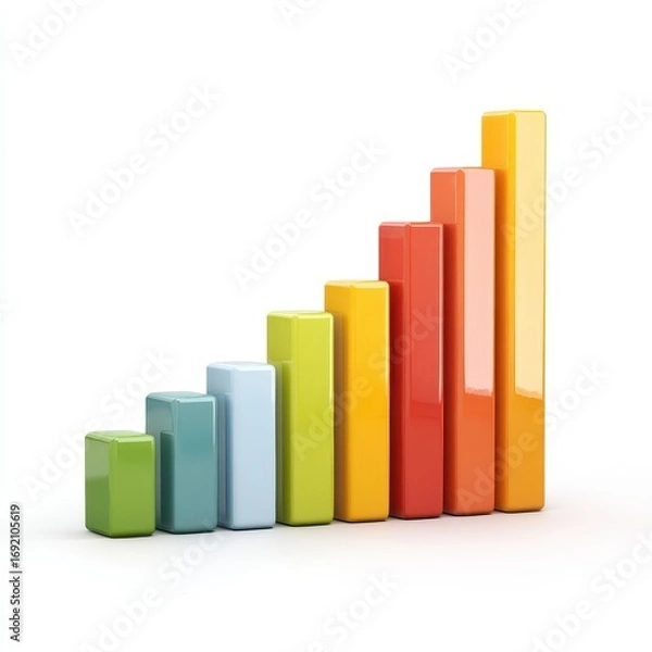 Fototapeta Colorful Bar Graph Illustration for Data Visualization and Growth