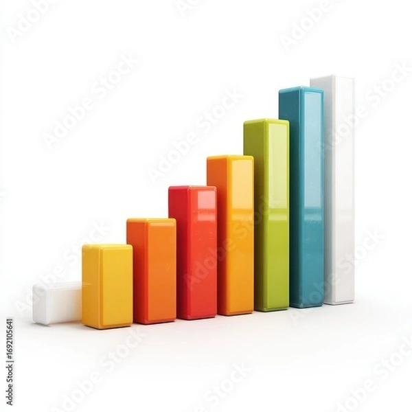 Fototapeta Colorful Bar Chart Showing Growth Progress in a Clean Environment