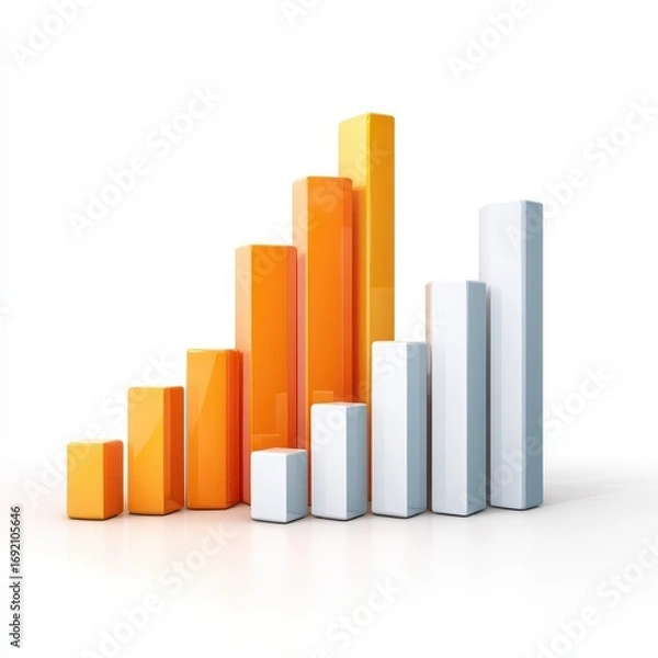 Fototapeta Abstract Growth Chart with Colorful Bars on White Background