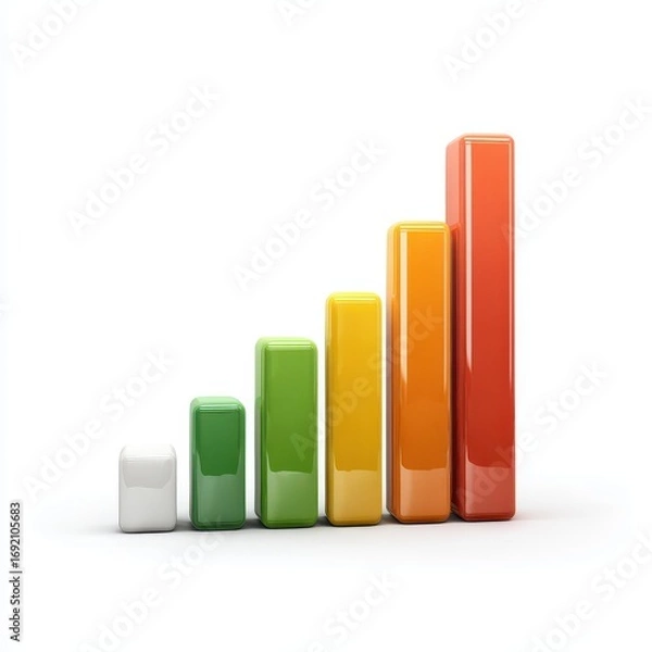Fototapeta Colorful Bar Graph Representing Growth and Progress in Business