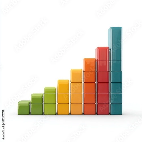 Fototapeta Colorful Bar Graph Showing Data Progress and Growth Representation