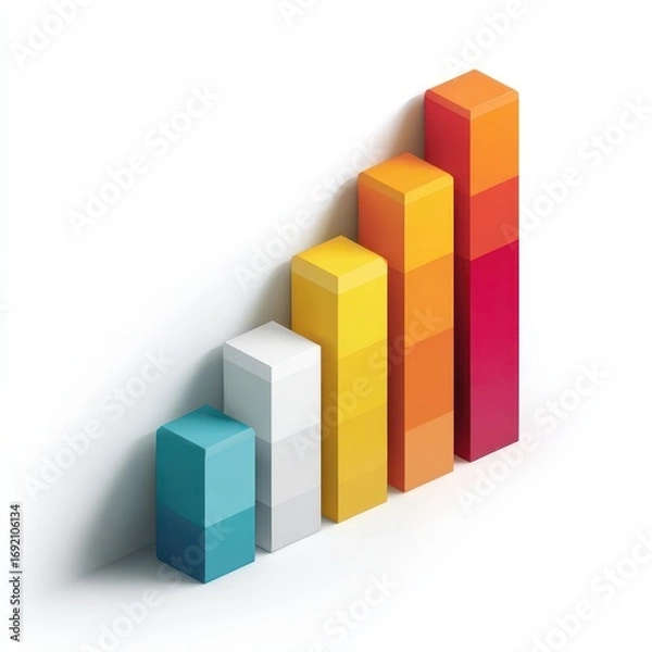 Fototapeta Colorful Bar Graph Illustration for Business Growth and Analytics