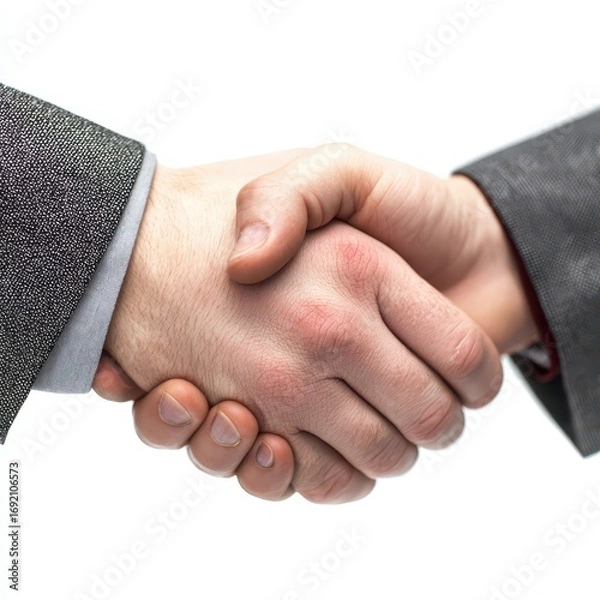 Fototapeta Business Handshake Between Two Professionals in Formal Attire