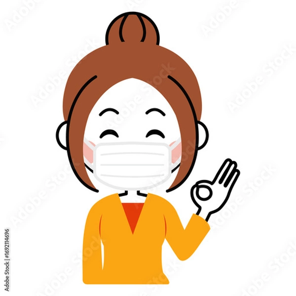 Obraz マスクをする女性